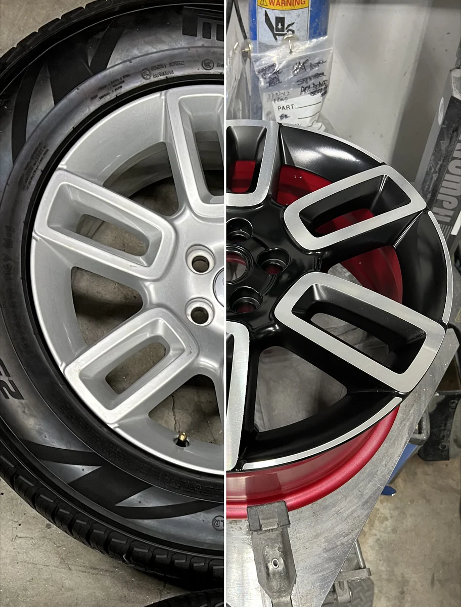 Before and after wheel refinish #8 — New Look Alloy Wheel Repair, Athens GA